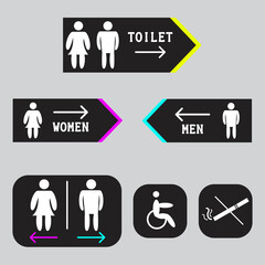 toilet signs, men, women, WC illustration