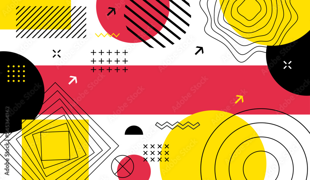 Poster Abstract geometric background with different shape elements. Design elements banner
