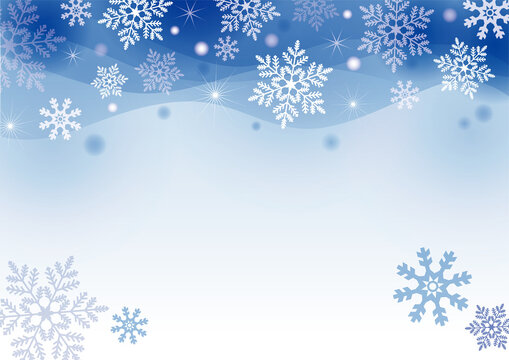 雪、snow、雪の結晶、クリスマス、冬、氷、ブルー、青、キラキラ、クリスタル、景色、壁紙