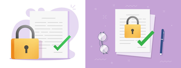 Nda agreement business document icon vector, secure locked permission access graphic illustrated, private non disclosure corporate company contract, privacy legal confidentiality secret form design
