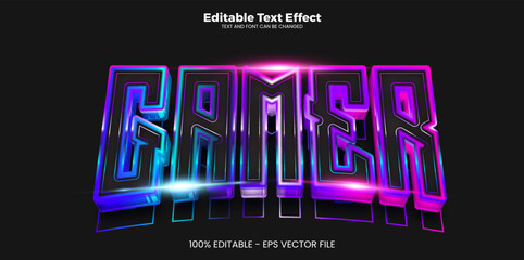 Gamer editable text effect in modern trend style - obrazy, fototapety, plakaty