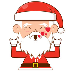 santa claus in love face cartoon cute