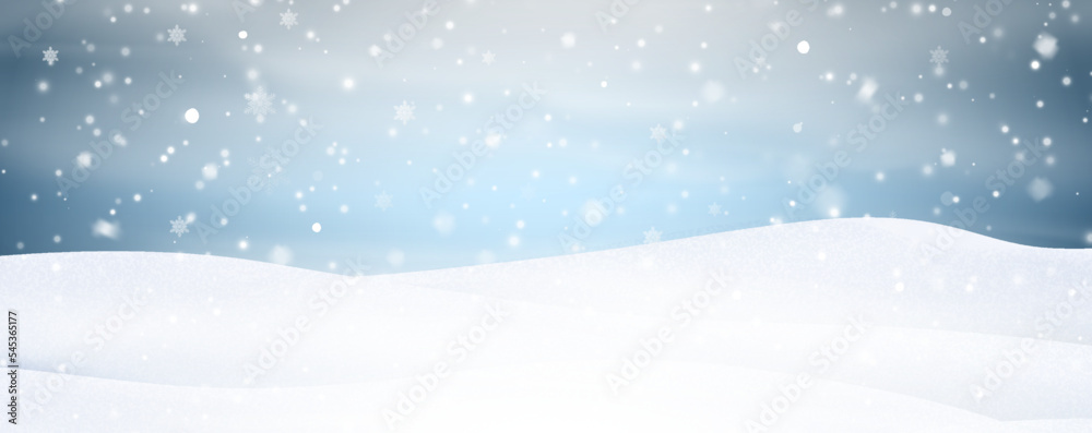 Poster snow background with many snowflakes. winter backdrop. vector background