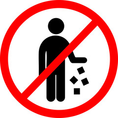 Do not litter, keep it clean, prohibition sign.