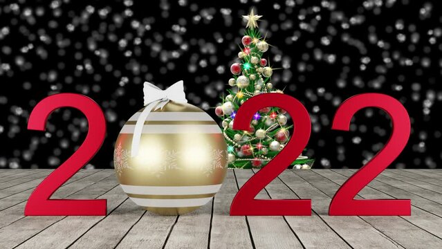 Filmato. Illustrazione 3D. Anno nuovo 2023. Capodanno 2023 in numeri. Il 2023 sostituisce il 2022..