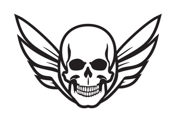 skull with wings vector logo