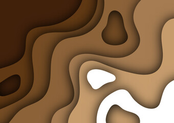 Multi layers texture 3D papercut layers in gradient vector banner. Abstract paper cut art background design for website template. Topography map concept or smooth origami paper cut