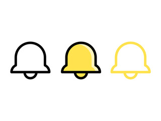 Bell icon graphic design with several styles suitable for complementary design needs