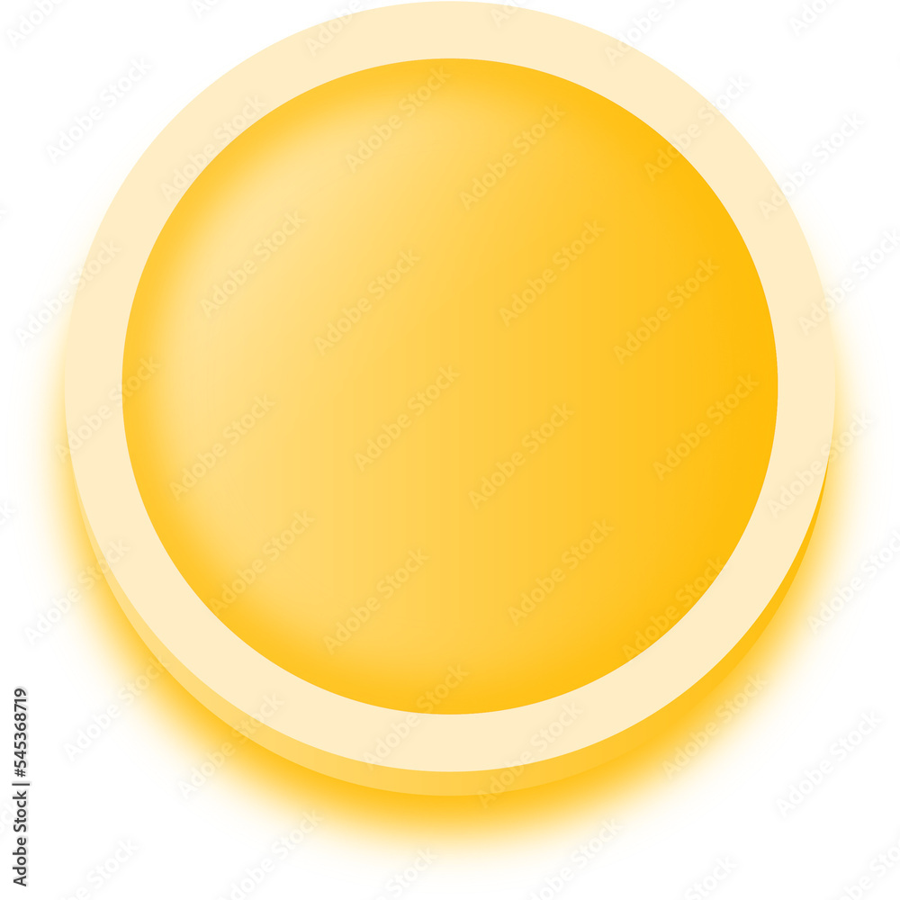Poster round shape buttons in yellow colors. user interface element illustration.