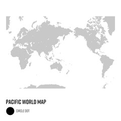 世界地図ドット 太平洋を中心とした世界 地域別にグループ