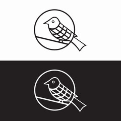 Circle bird animal logo design 