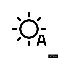 Auto brightness vector icon in line style design for website, app, UI, isolated on white background. Editable stroke. Vector illustration.