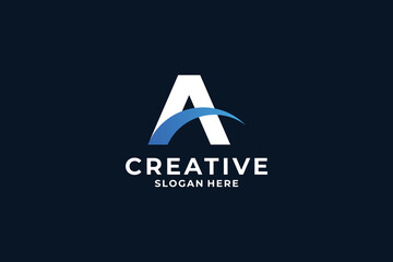 Creative letter A logo design inspiration.