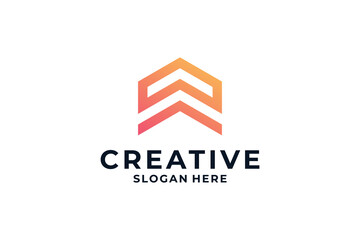 Fototapeta premium Abstract letter A with creative combination logo design.