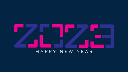 Happy new year 2023. 2023 number design for poster, banner and greeting cards. Vector illustration