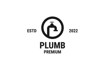 Flat plumbing logo design vector illustration idea