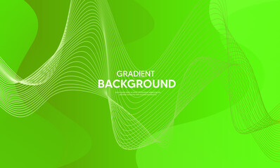 Abstract green background, Abstract green background with waves, Green banner