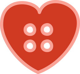 A heart in the form of a button
