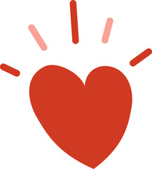 A cute heart with rays