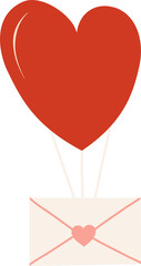 A love letter on a balloon in the shape of a heart