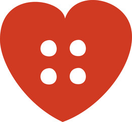 A heart in the form of a button