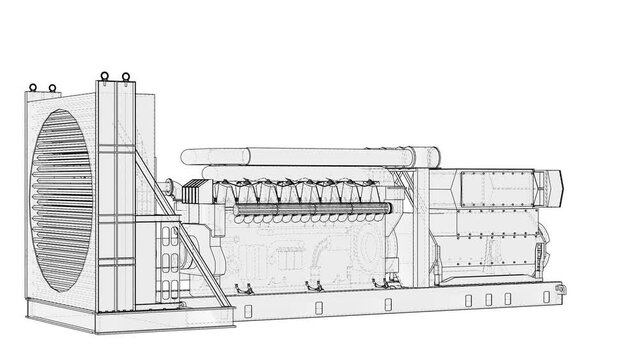 Large industrial diesel generator
