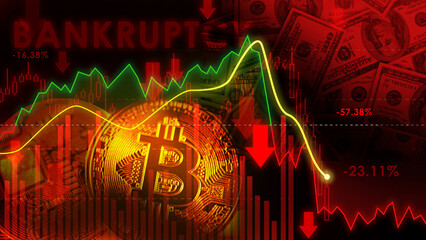 cryptocurrency red line chart