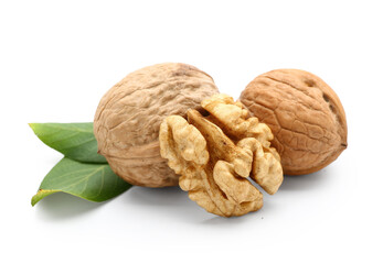 Tasty walnuts isolated on white background