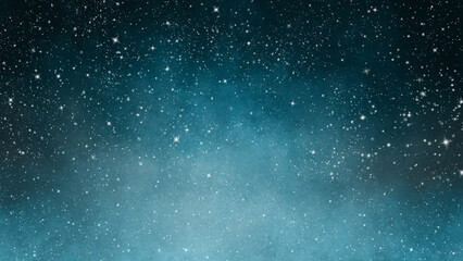 手描きの水彩の星空、キラキラ背景