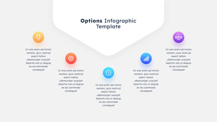 Five 5 Steps Options Business Infographic Modern Design Template