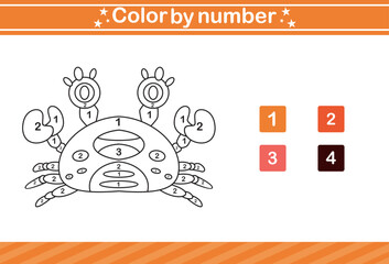 color by number of cute animal.Educational game suitable for kids and preschool