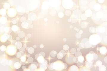 Abstract  blur light background with bokeh and golden star on gradient gold, brown color, vector illustration