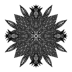Abstract floral ornament. Snowflake mandala