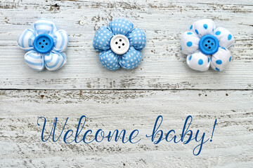 Glüchwünsche zur Geburt - Welcome baby - blau