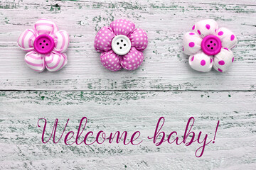 Glüchwünsche zur Geburt - Welcome baby - pink
