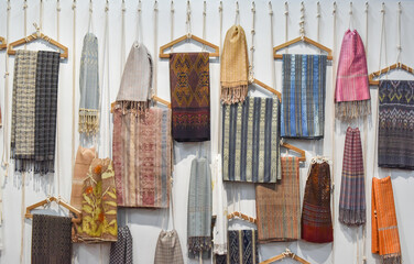 silk weaving process of villagers in Thailand