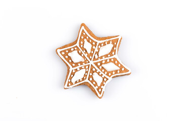 Star shape christmas gingerbread cookie