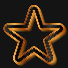 Black and luxury golden glossy stars abstract background. Vector design