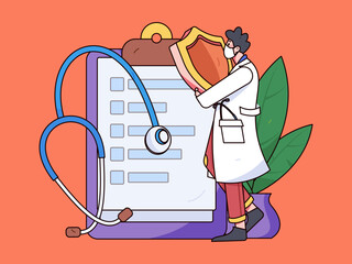 Doctor epidemic prevention and anti epidemic flat vector concept operation illustration
