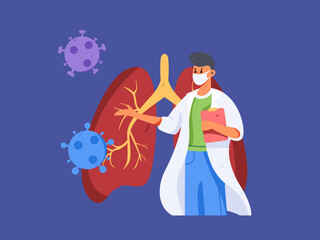 Doctor epidemic prevention and anti epidemic flat vector concept operation illustration
