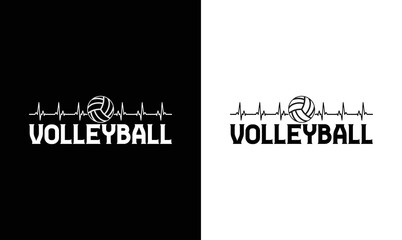 Volleyball Heartbeat T shirt design, typography