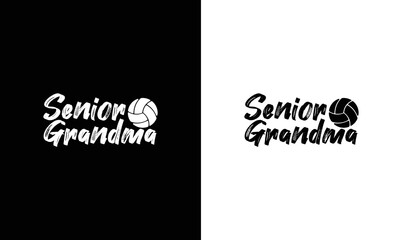 Senior Grandma Volleyball Quote T shirt design, typography