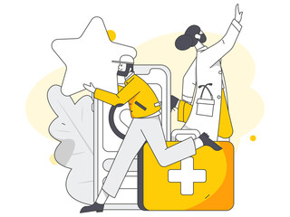 Doctor epidemic prevention and anti epidemic flat vector concept operation illustration
