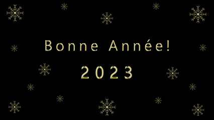 Fototapeta na wymiar Bonne Année 2023. French greetings for New Year. 