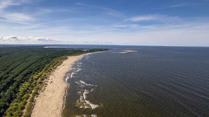 Beach in Mikoszewo, view from the east late summer