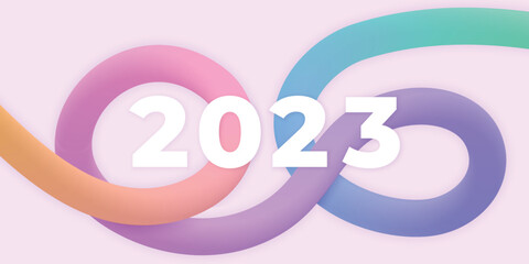 colorful 2023 happy new year design