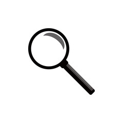 Vector magnifying glass icon on white background