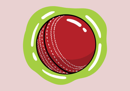 Hand drawn cricket balls icon. Game equipment. Professional sport, classic ball for official competitions and tournaments. Isolated illustration.