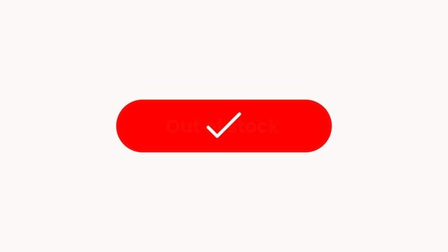 Out of stock text button. Luma matte with transparent background 4K resolution