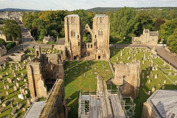 Ruin of medieval Elgin cathedral in Scotland